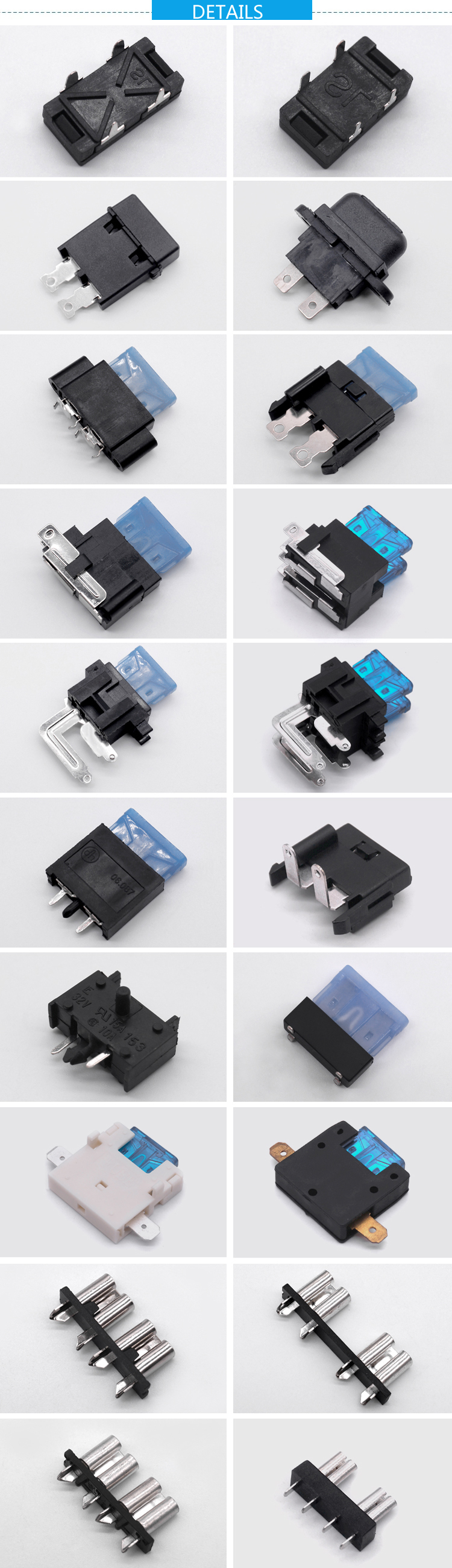 KCD3 2PIN 15A 30A 32V DC 250V AC ATO ATC Blade Panel Mount Auto Fuse Holder