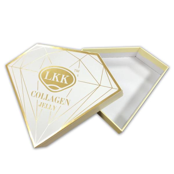 Luxury Diamond Shape Cosmetics Gift Box /  8x8 Gift Box With Logo Stamping