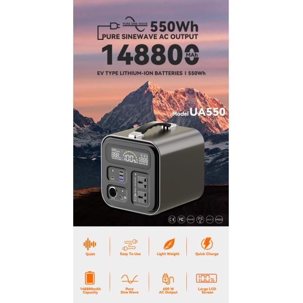 Электростанция солнечного генератора Gofort 220V 600W портативная с выходом 1488000mAh AC