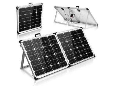 Black Portable Suitcase Solar Panels Heavy Duty Aluminum Frame And Leg