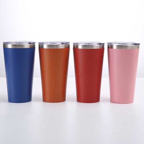 16 Oz Double Walled Insulated Stainless Steel Tumbler Set. Travel Mug Hot & Cold Drinks. Coffee Water And More