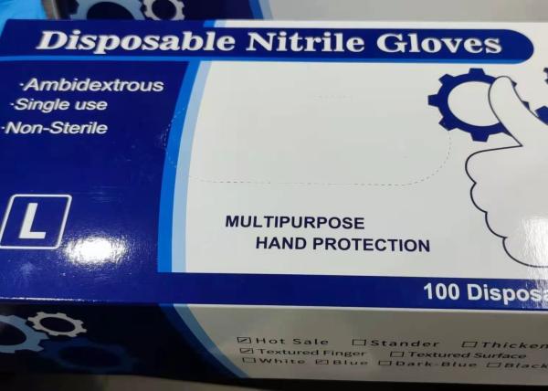 Luvas azuis descartáveis do nitrilo das anti anti luvas dentais bacterianas do exame do vírus