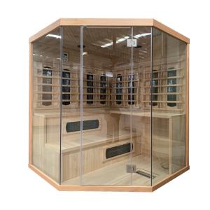 Residential 4 Person Wooden Steam Sauna Room Hemlock Infrared Steam Combine