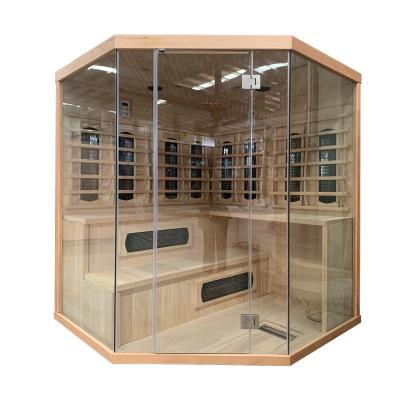 Residential 4 Person Wooden Steam Sauna Room Hemlock Infrared Steam Combine