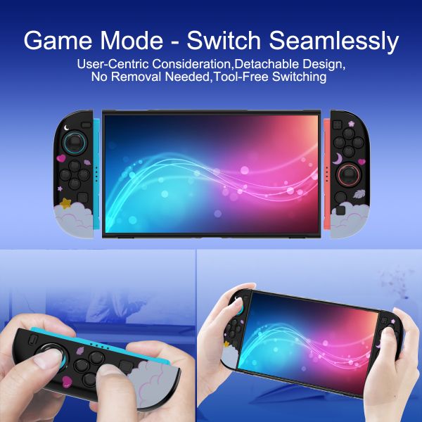 Cartoon Girly Print Detachable Hard Case for Nintendo Switch 2 / PC Gaming Devices - Two-Piece Protective Shell