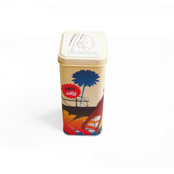 58x58x78Hmm Small Square Airtight Black Tea Tin Canister With Inner Lid