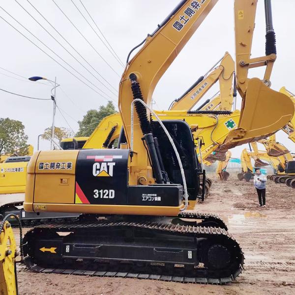 Used Caterpillar 312D Excavator Small Size Digger 0.53m³ Bucket Capacity 72kw Rated Power