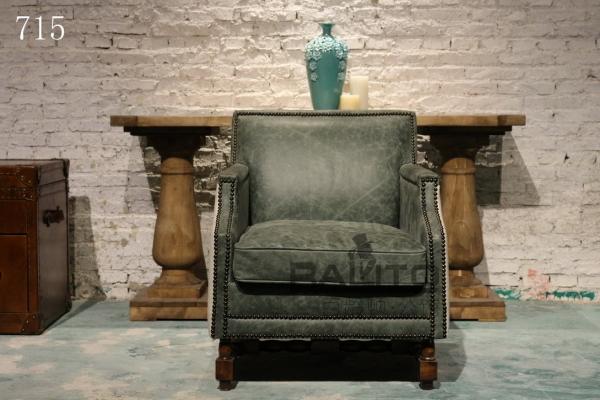 antique green leather chair sofa furniture,#715