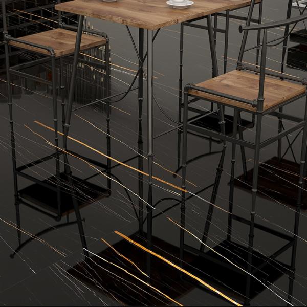 10x60cm Polished Porcelain Tile for Wall Decoration Black and White Check Pattern