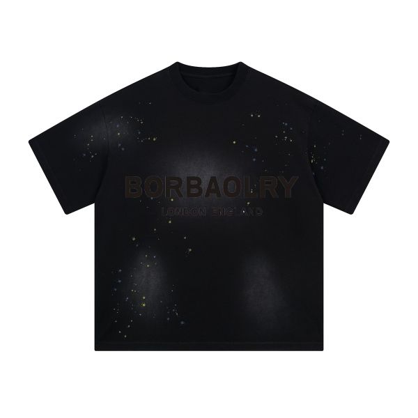 High Quality Heavyweight Distressed Men's Boxy T-shirts Acid Wash Oversized Tshirt Custom Cropped t Shirt Men