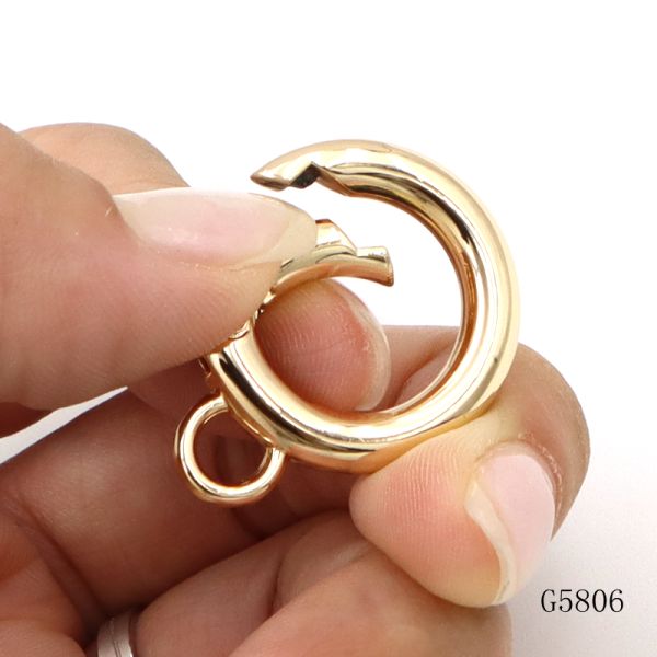 Gold Spring O Ring with Hanging Loop for Phone Lanyard Connector or Key Chain Accessories