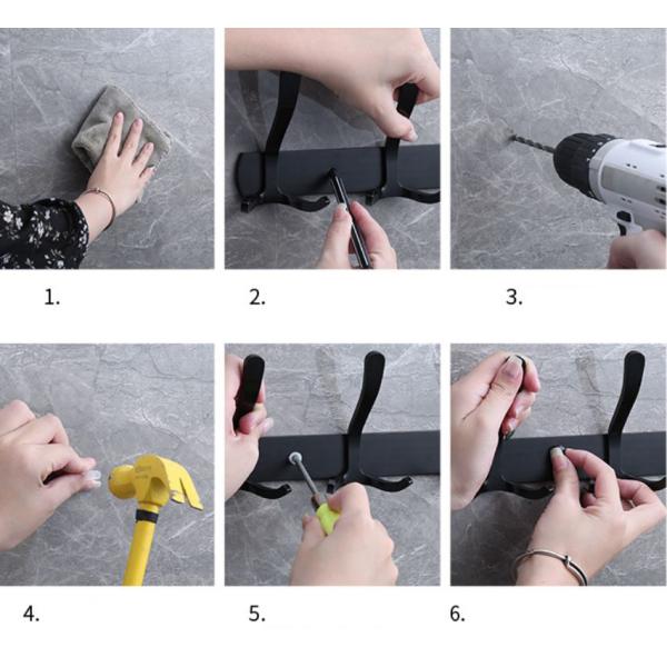 Chrome Plating Silver Stainless Steel Bathroom Towel Hooks Waterproof Multipurpose