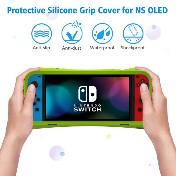 Protective Case HOXC Nintendo Switch OLED Silicone Protective Case, Fully Protect Shell Silicone Skin Cover for Nintendo Switch Pro