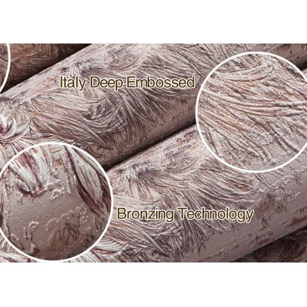 Ретро преимущество рельефные виниловые обои, светло-фиолетовый цветочный узор обои