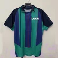 Débardeur de football bleu rouge de rétro décolleté en V de polyester à séchage rapide
