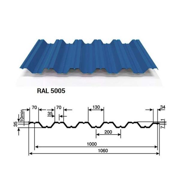 Angled Shape Color Coated Steel Roof Sheet