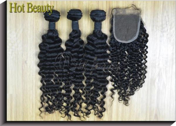 10'' - 30 '' 5A Virgin Malaysian Hair Deep Wave No Fizzle Tight And Neat Reinforce Weft