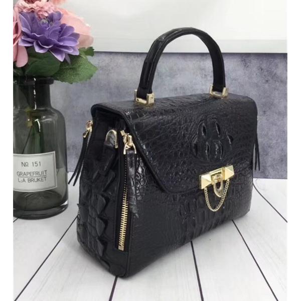 Exotic Genuine Crocodile Skin Woman Orange Purse Authentic Alligator Leather Lady Handbag Female Crossbody Shoulder Bag