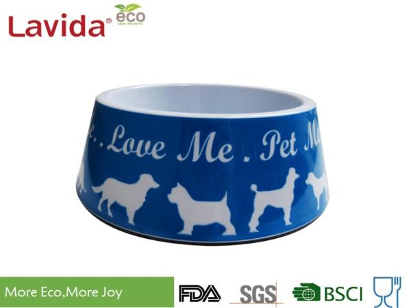 Light Weight Non - Odor Melamine Cat Food Bowls Mixed Color High Strength Waterproof