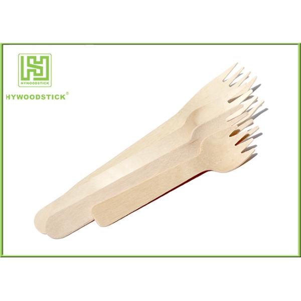 Wooden Biodegradable Disposable Cutlery Forks For Picnic Take out Food