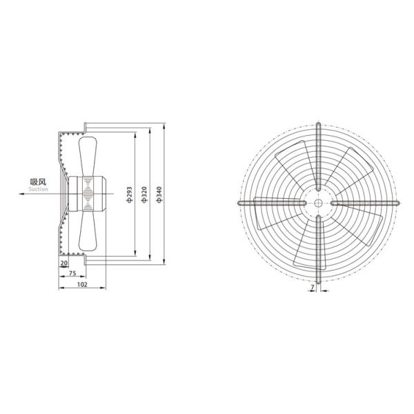 Круглый молчаливый вентилятор 220V воздуходувки аксиального потока, окно установленный отработанный вентилятор