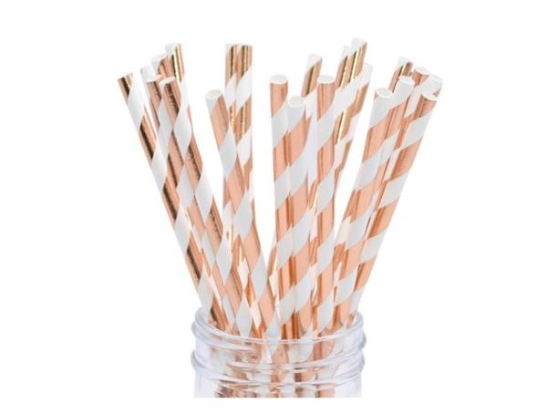 Pink Disposable Party Supplies Striped Assorted Designs Home Decoration Tableware