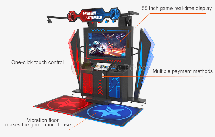 Игровой автомат тренажера 9d Gatling VR торгового центра имитатора виртуальной реальности предназначенный для многих игроков снимая