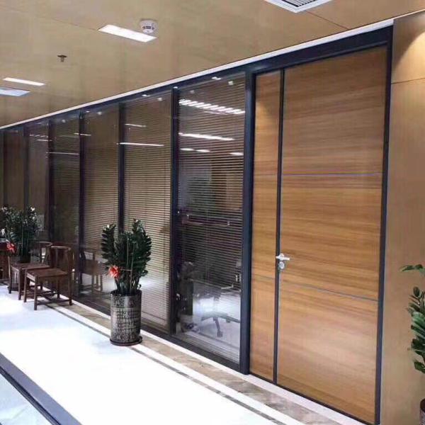 Звукоизоляционные огнеупорные сползая стены раздела офиса стеклянные с алюминиевой рамкой