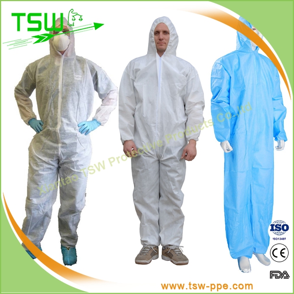 Industrial Protective Working Uniforms Disposable Full Body Suit