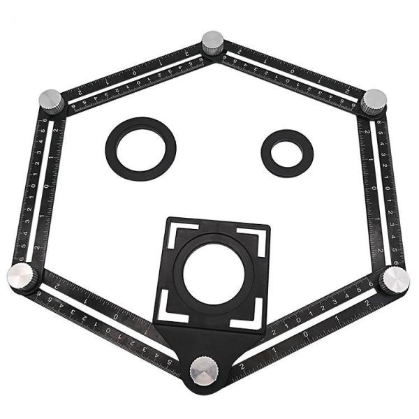 ABS or Aluminum Six-Sided Woodworking Multifunctional Drifice Positioning Ruler, Multi-Angle Measuring Template Ruler