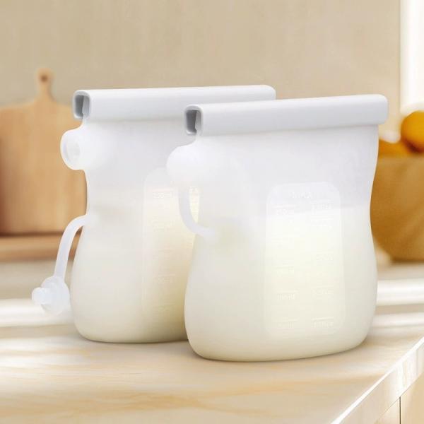 Premium Food-Grade Silicone Breast Milk Storage Bags – Reusable, Leak-Proof, Heat Resistant From -40°C To 230°C, Microwave & Freezer Safe, BPA-Free，Easy To Clean, Perfect For Modern Moms