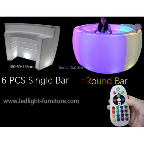 Durable Led Round Bar Counter With Flashing Colors And Rainbow Fade Effect