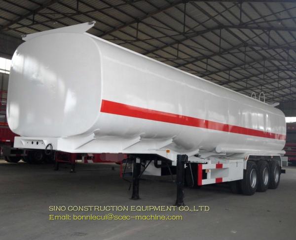 Tri axle Heavy Duty Semi Trailers Carbon Steel Oil Tank / Fuel Transport Tanker