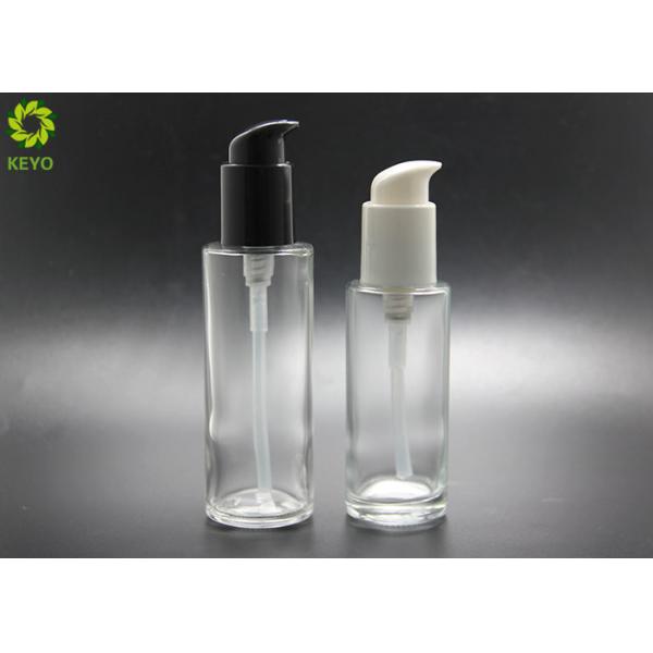 80ml 100ml Cosmetic Lotion Round Clear Gel Lotion Empty Glass Pump Bottle