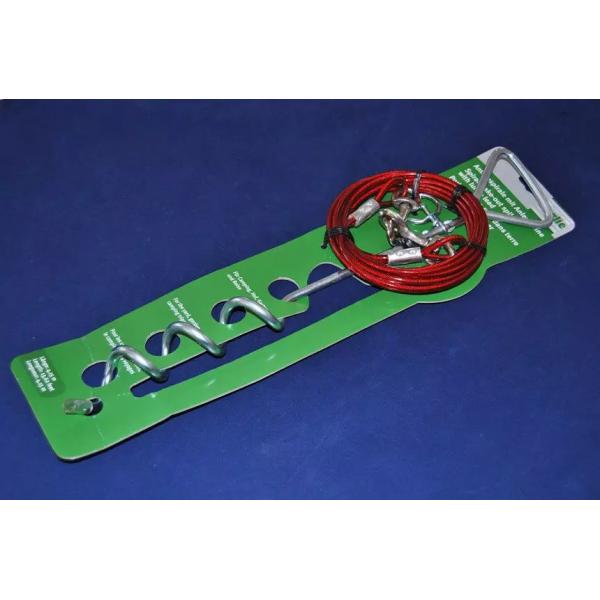 Cable de amarre para perros de acero al carbono de 20 pies de altura para perros de 60 a 90 libras