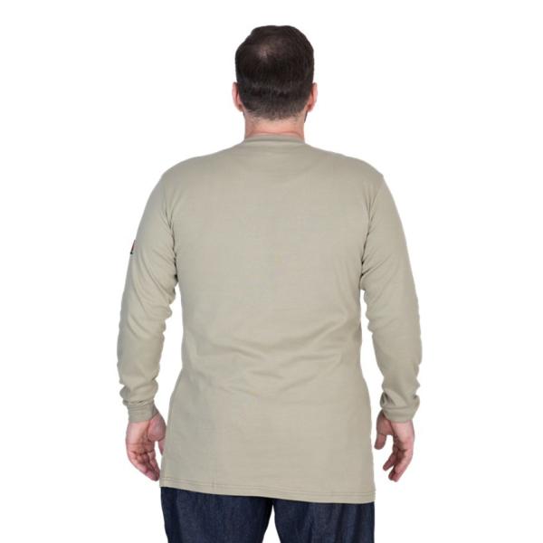 Men Cotton FR Buttonless Henley Shirt Long Sleeve