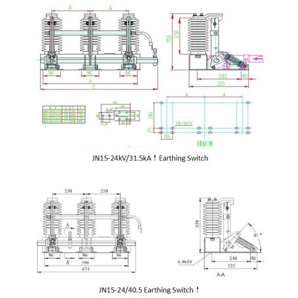 12kV 24kV 40.5kV Indoor AC Disconnect Switch JN15 HV Disconnect Switch JN15-24/31.5-210