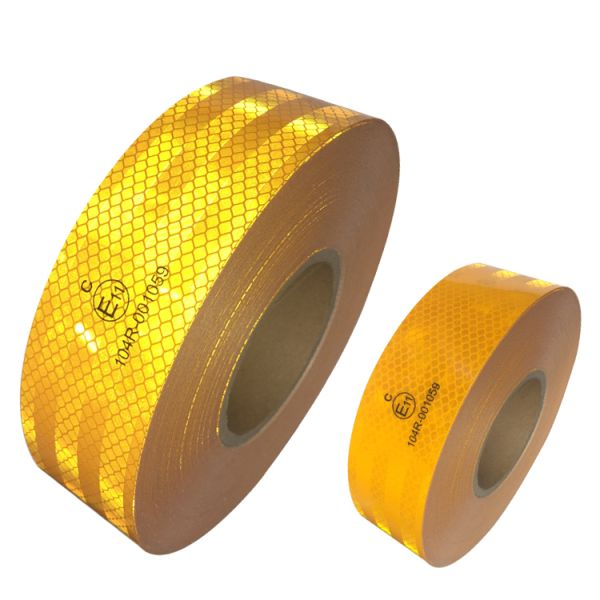 White Yellow ECE 104R Prismatic Vehicle Trailer Reflective Tape Reflector Sticker for EU UK Truck Car Safety Conspicuity Marking