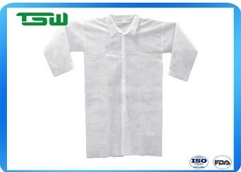 White Blue 40gsm Disposable Laboratory Coats Without Pockets