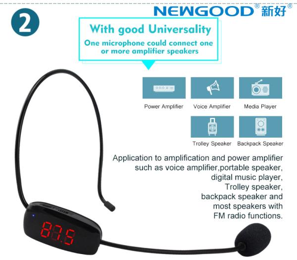 FM Professional headset wireless headset microphone for Tour Guides, Teachers, Coaches, Presentations, Costumes