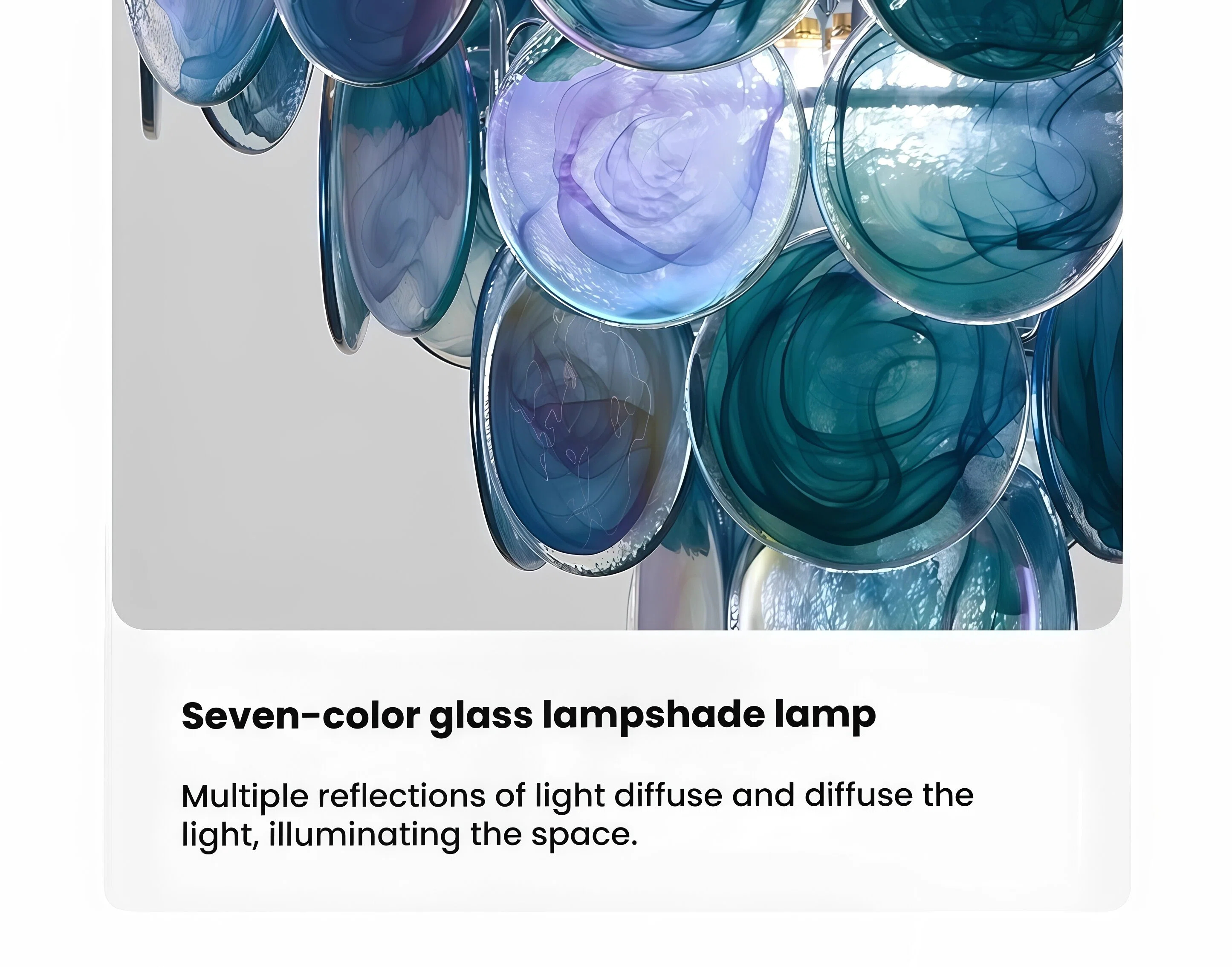 JYLIGHTING Artistic Disc‑Form Hand‑Blown Glass Chandelier, Cluster‑Style Suspension Lighting for High‑end Residential and Commercial Interior Decoration
