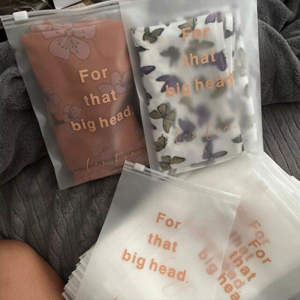 Custom Personalized Printed Logo Eve Slider Matte Frosted Zip Lock Clothing Packaging Plastic Bags With Black Zipper