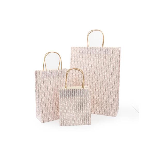 Luxury Die - Cut Silver Christmas Gift Bags With Twisted Handles OEM Service