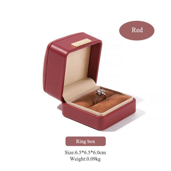 Red High Quality PU Leather Jewelry Packaging box Elegant Jewelry Storage Gift Box