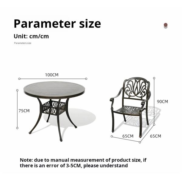 OEM Cast Aluminium Leisure Dining Table And Chairs Set For Outdoor Garden
