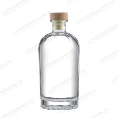 Transparente 750ML Etiqueta personalizada Flint garrafas vazias de vidro bebidas alcoólicas garrafa grande para bebida