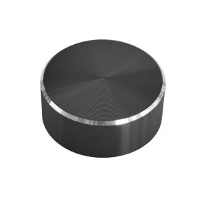 29mm Round Made To Order Potentiometer Knob With Radial Brush Effect Black
