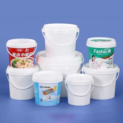 Eco Friendly CMYK Print PP/PE Durable Food Buckets With Lids Pails For Durable Waterproof Storage