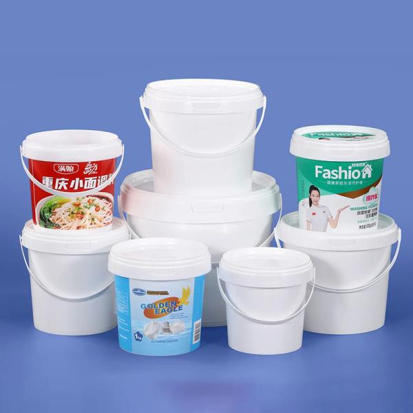 Eco Friendly CMYK Print PP/PE Durable Food Buckets With Lids Pails For Durable Waterproof Storage