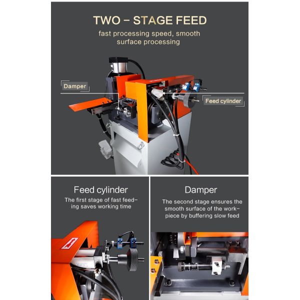 Cedar XS-80AC Pneumatic Single Head Chamfering Machine English Wheels for Efficient Metal Tubes and Bars Processing